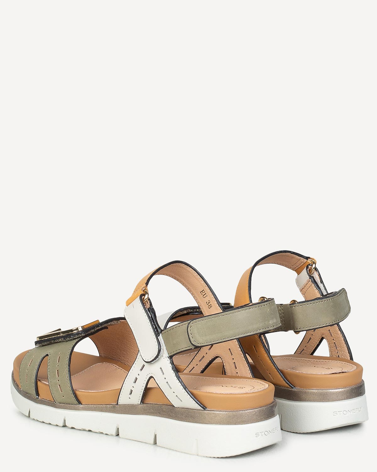 Γυναίκα - Πέδιλα-Σανδάλια - Stonefly Λαδί-Λευκό