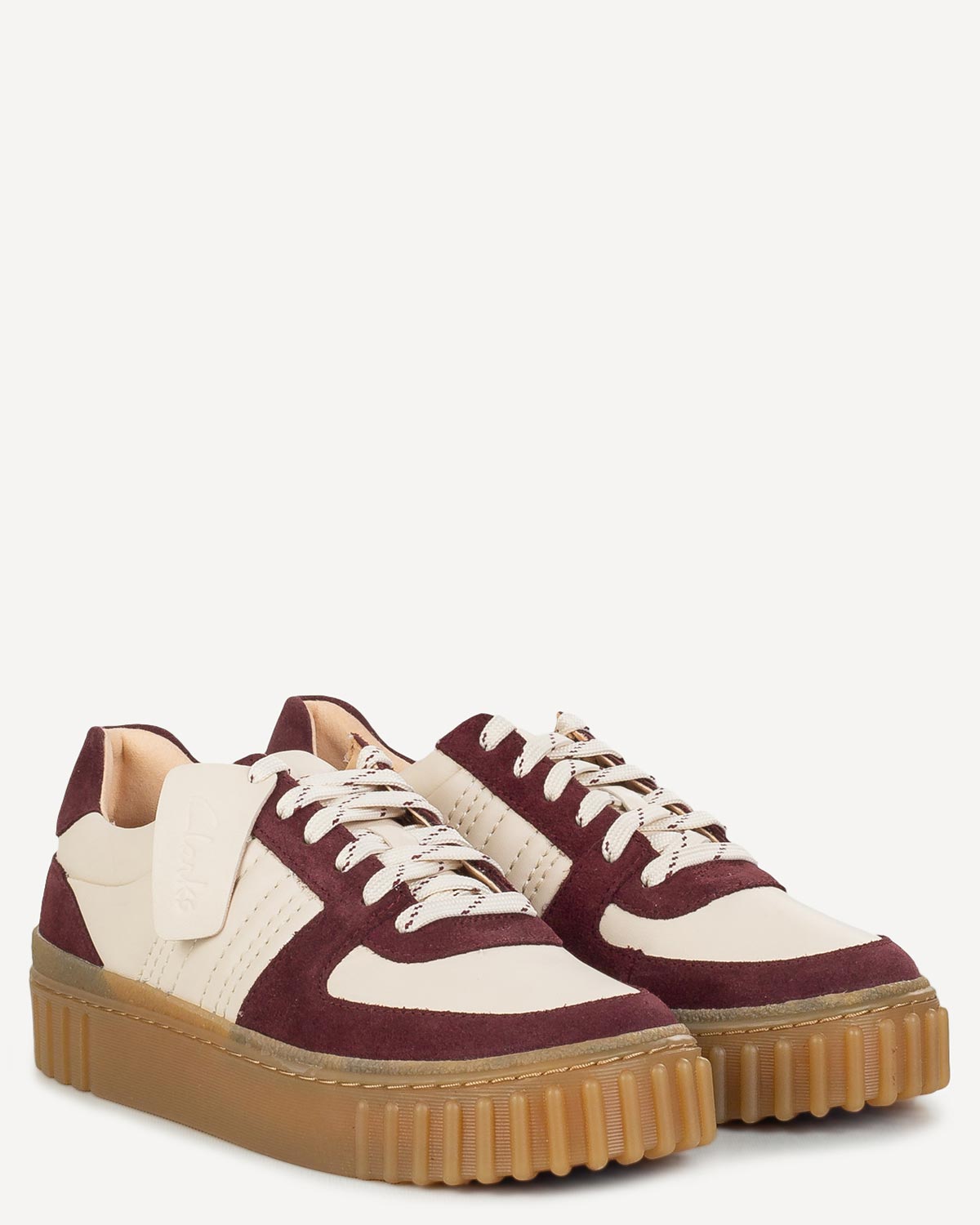 Γυναίκα - Sneakers - Clarks Εκρού-Μπορντώ