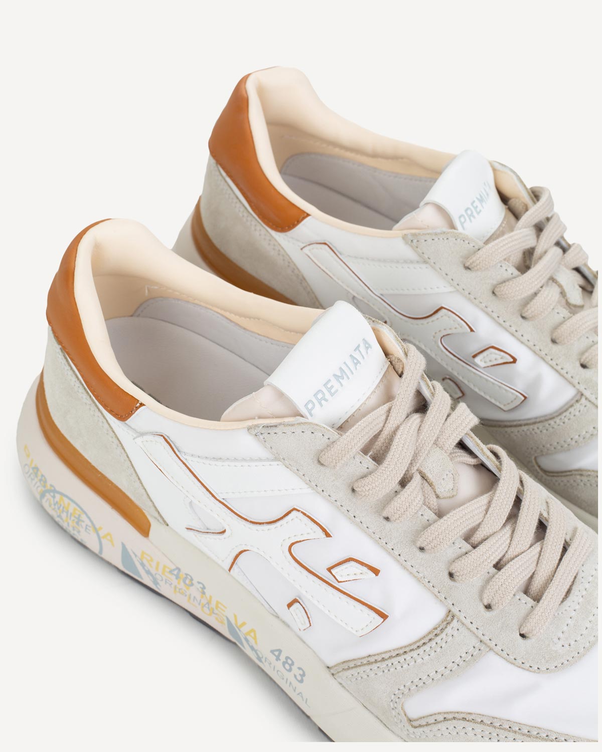 Άνδρας - Sneakers - Premiata Λευκό-Ταμπά